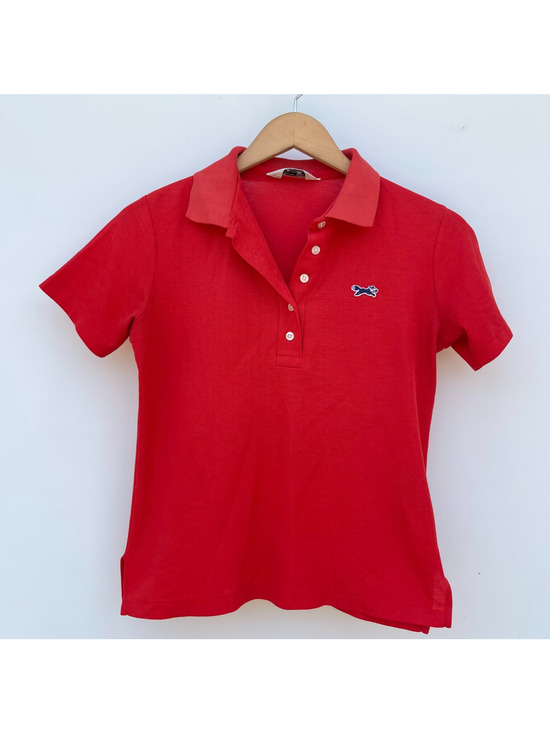 The fox Tops - Vintage 80s JCPenney Fox‎ Knit Polo XS-S Red Preppy Academia Minimalist Tennis